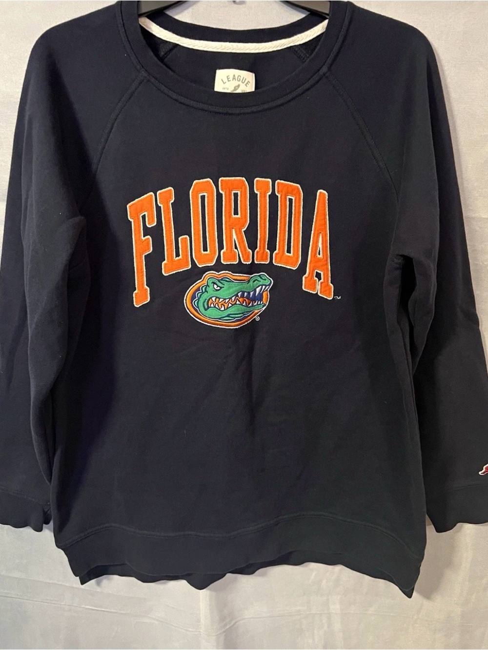 League Black Florida Crewneck Sweatshirt with Orange Lettering